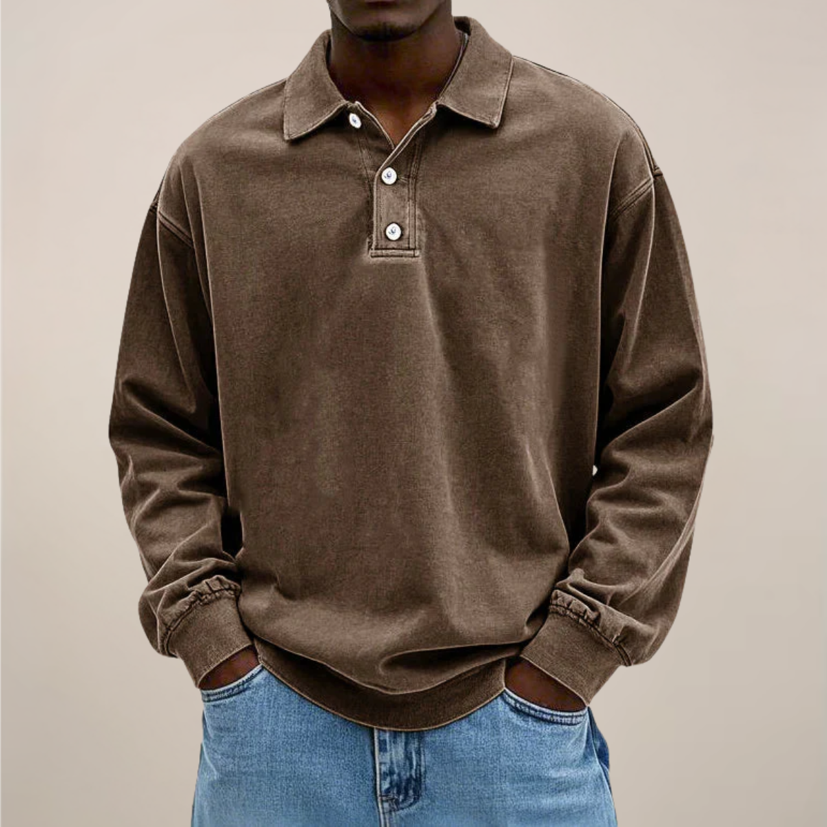 Langarm-Poloshirt für Herren | Weiche Baumwollmischung 5