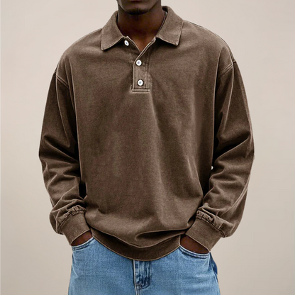 Langarm-Poloshirt für Herren | Weiche Baumwollmischung