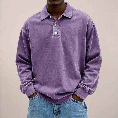 Langarm-Poloshirt für Herren | Weiche Baumwollmischung