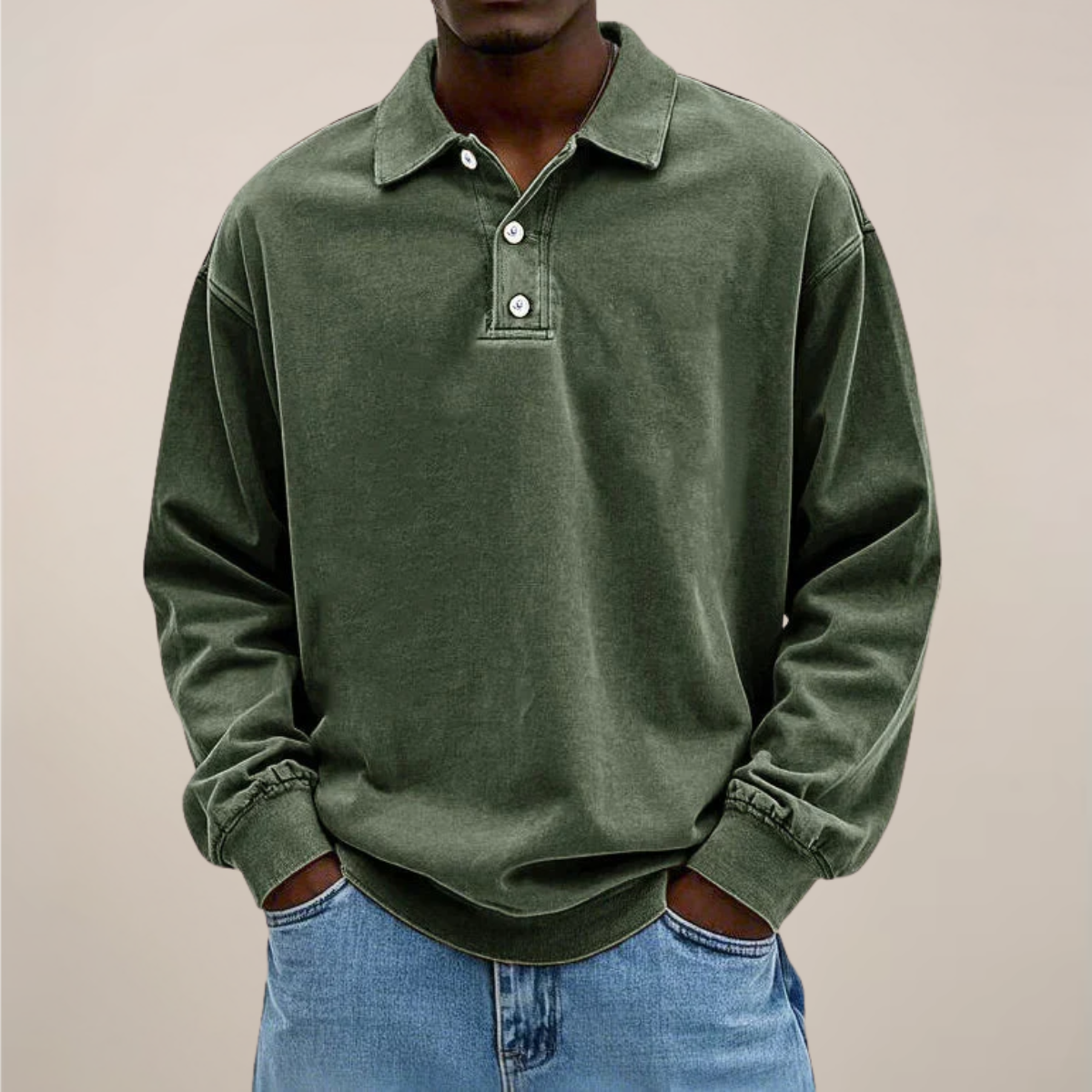 Langarm-Poloshirt für Herren | Weiche Baumwollmischung