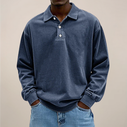 Langarm-Poloshirt für Herren | Weiche Baumwollmischung