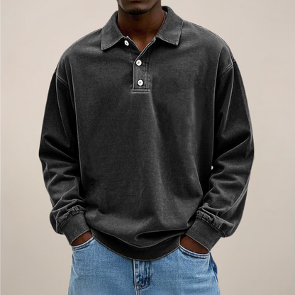 Langarm-Poloshirt für Herren | Weiche Baumwollmischung