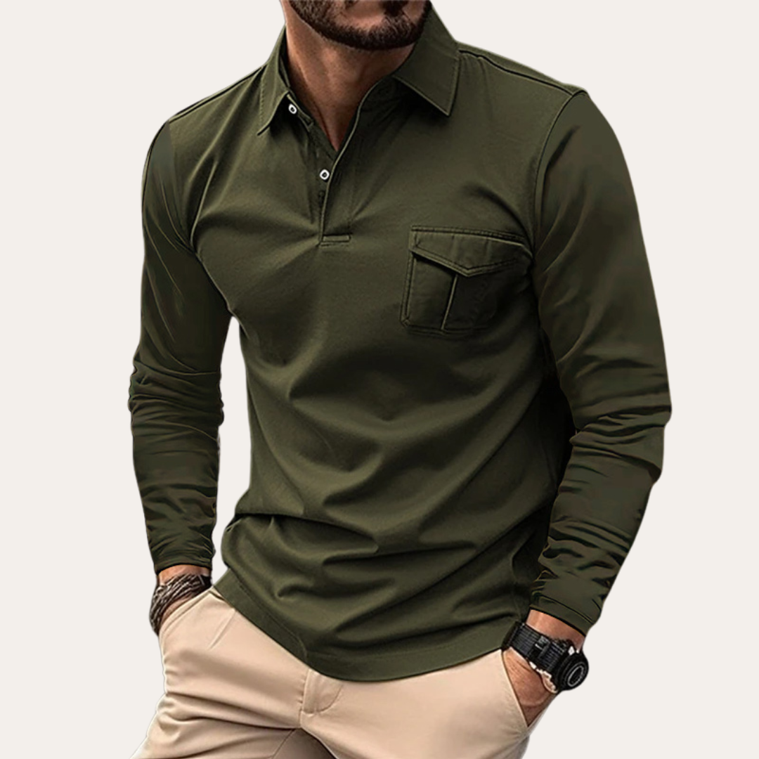 Langarm-Poloshirt für Herren | Zeitloses Design 0