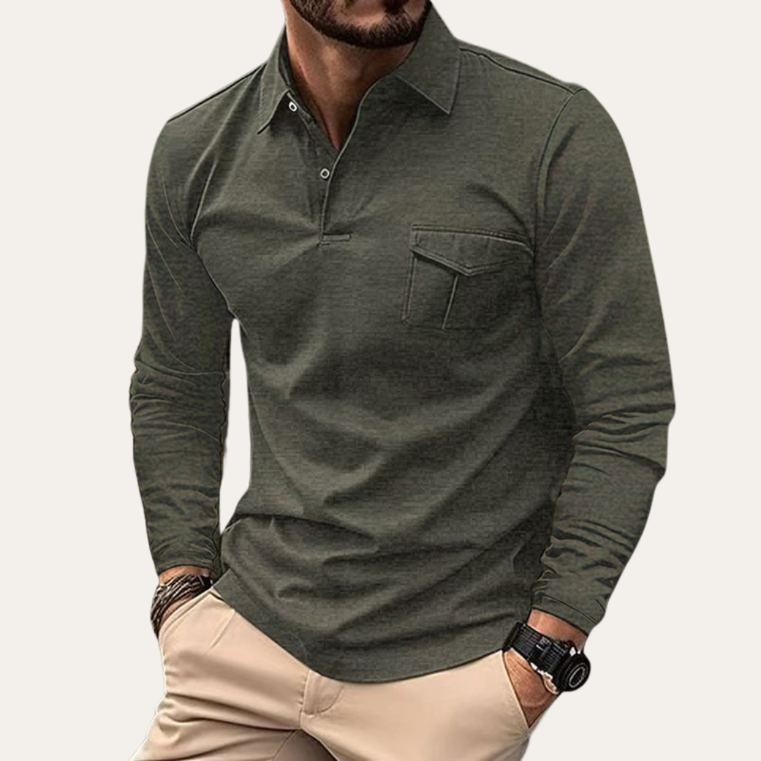 Langarm-Poloshirt für Herren | Zeitloses Design 2