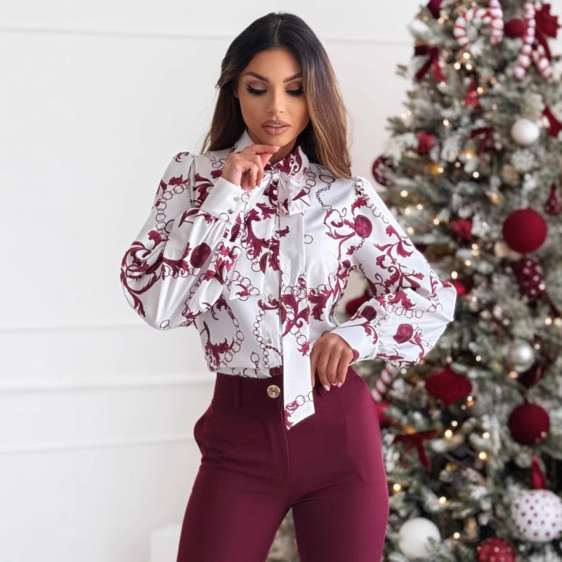 Langarmhemd mit Fliegekragen für Damen | Elegant 0