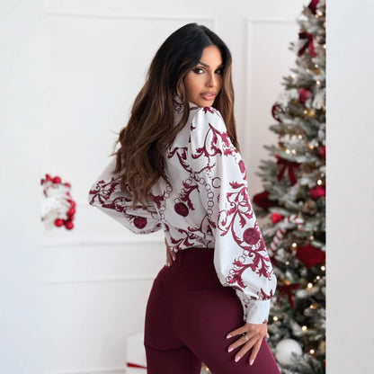 Langarmhemd mit Fliegekragen für Damen | Elegant 1