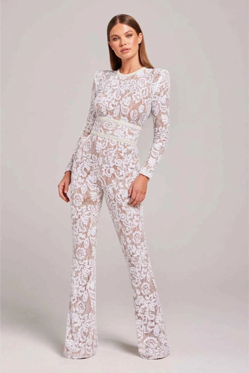 Langärmliger Spitzen Jumpsuit 3