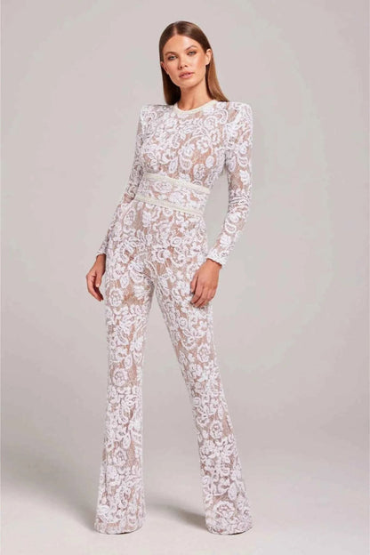 Langärmliger Spitzen Jumpsuit 3