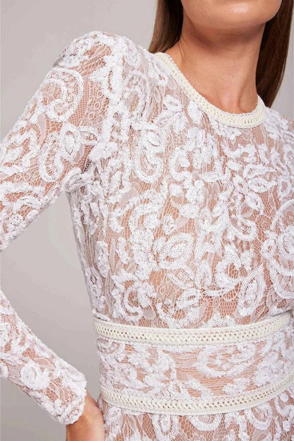 Langärmliger Spitzen Jumpsuit 5
