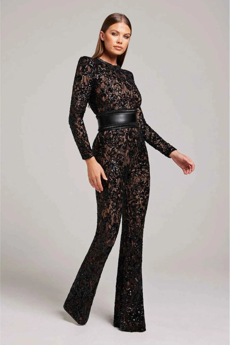 Langärmliger Spitzen Jumpsuit 6