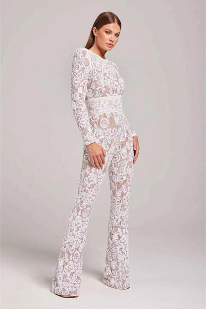 Langärmliger Spitzen Jumpsuit 8