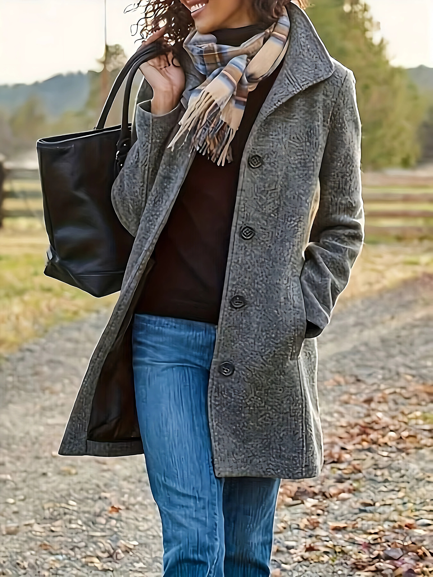 Lange Damenjacke | Strukturierte Passform 0