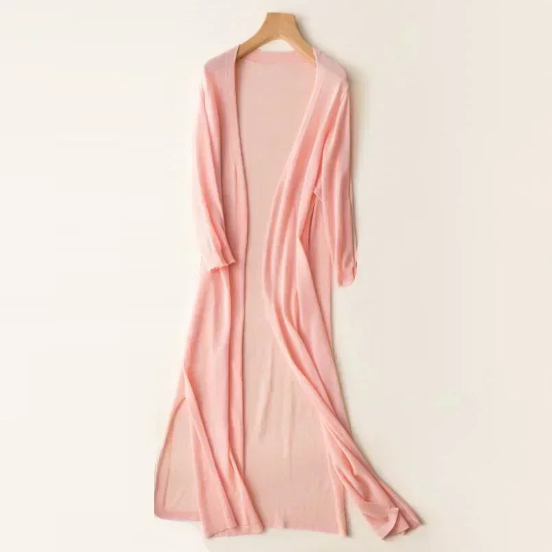 Langer Cardigan für Damen | Leichter V-Ausschnitt 3