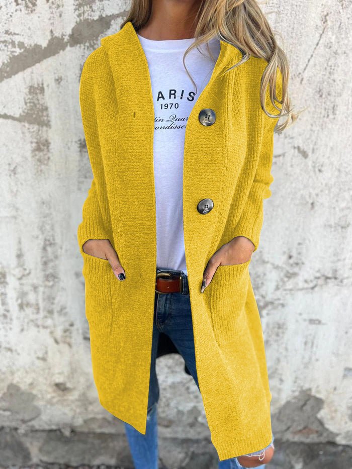 Langer Cardigan für Damen, gestrickt, mit Kapuze | Relaxed Fit 3