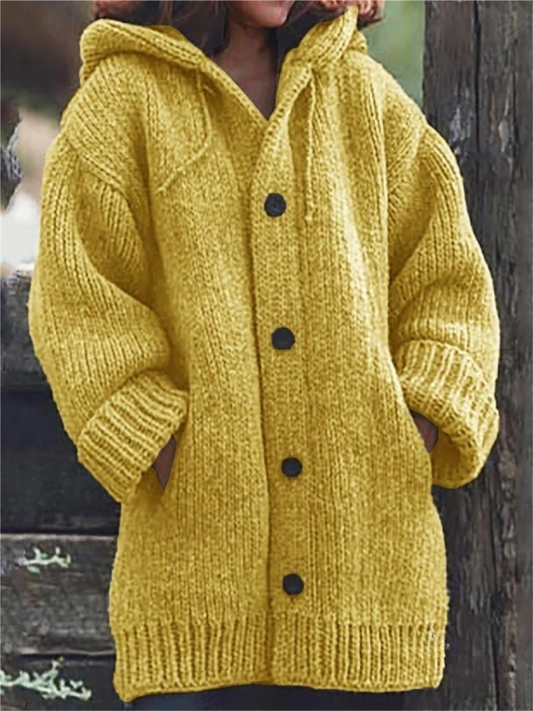 Langer Cardigan für Damen, mit Kapuze | Lange Länge 0