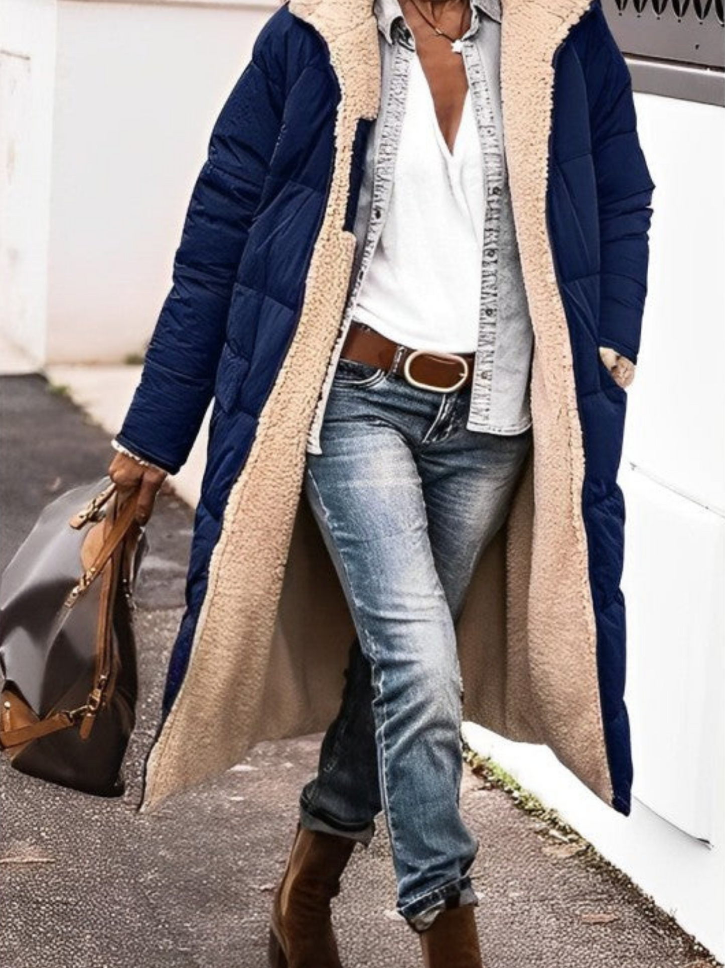 Langer Wintermantel für Damen, mit Kapuze | Winter 1