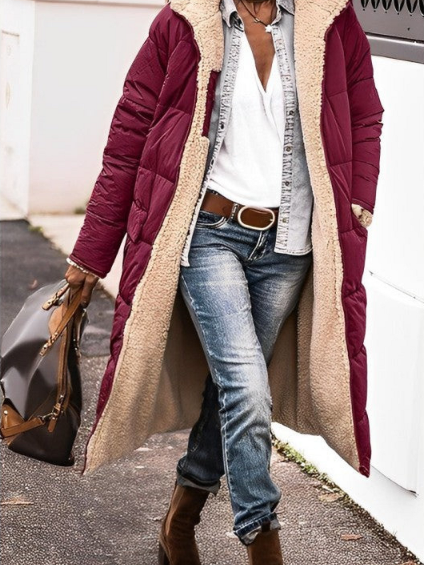 Langer Wintermantel für Damen, mit Kapuze | Winter 4