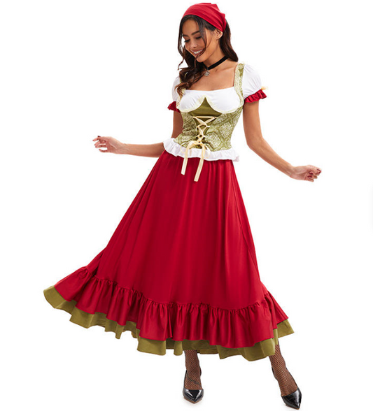 Langer fließender Rock Dirndlkleid | Oktoberfest 0