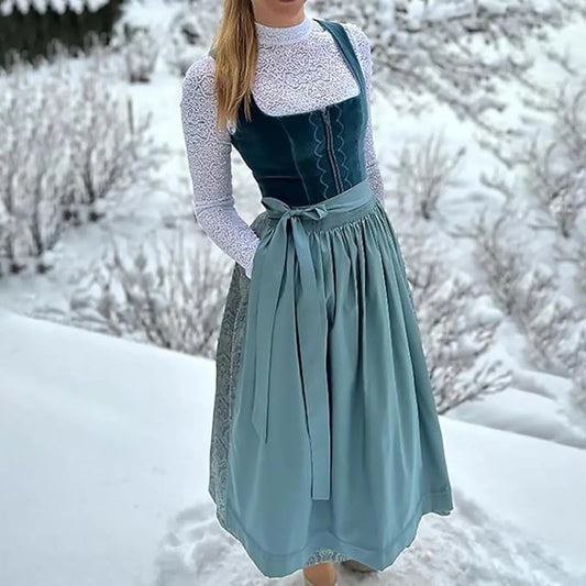Langes Dirndlkleid | Fließendes Design | Oktoberfest Outfit 0