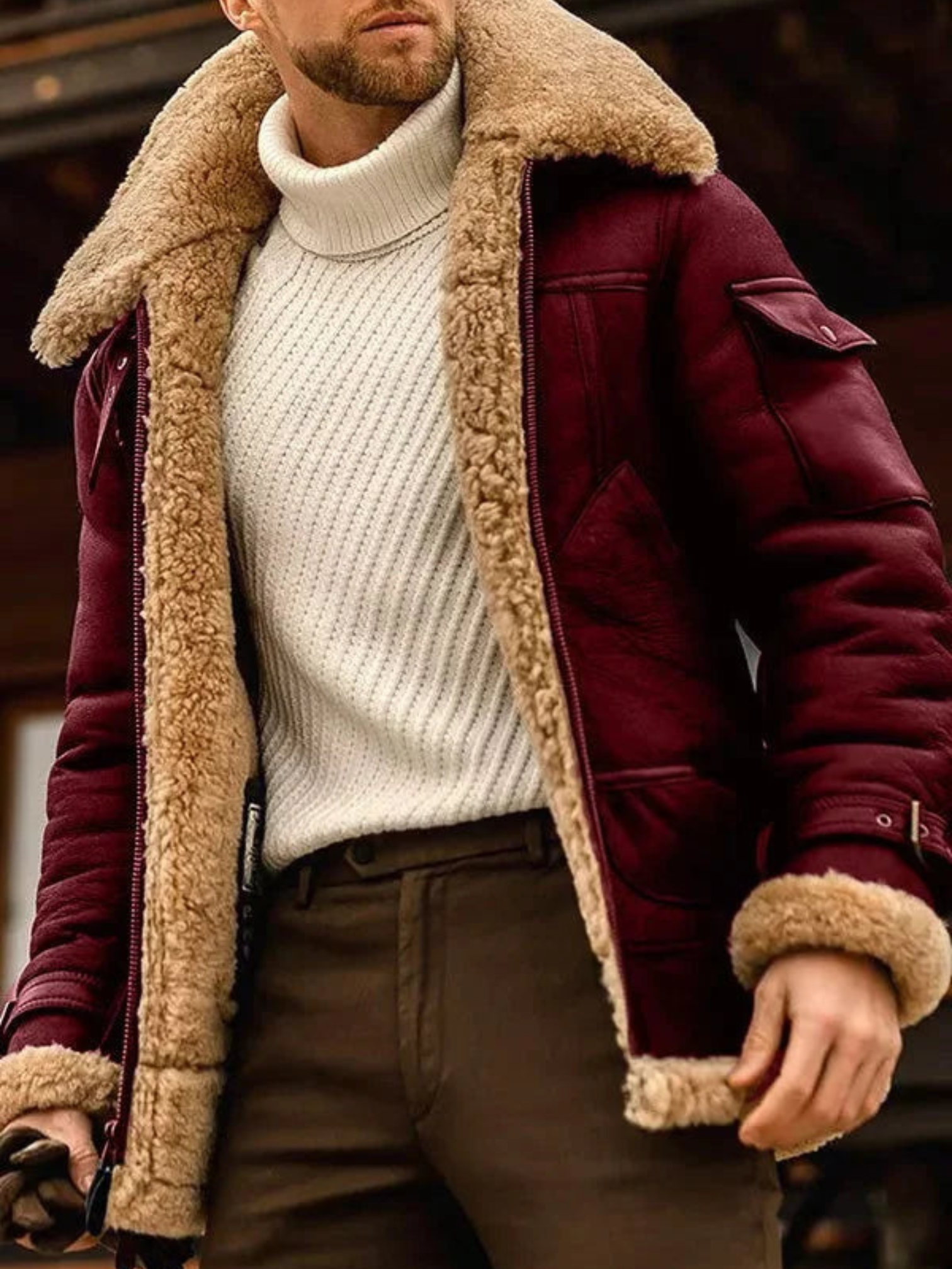 Lederjacke für Herren, Regular Fit | Winter