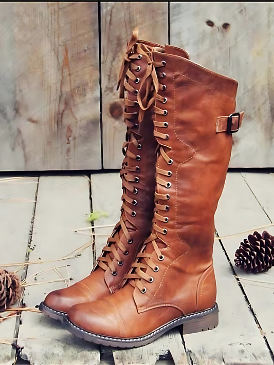 Lederstiefel | Schnürverschluss 0