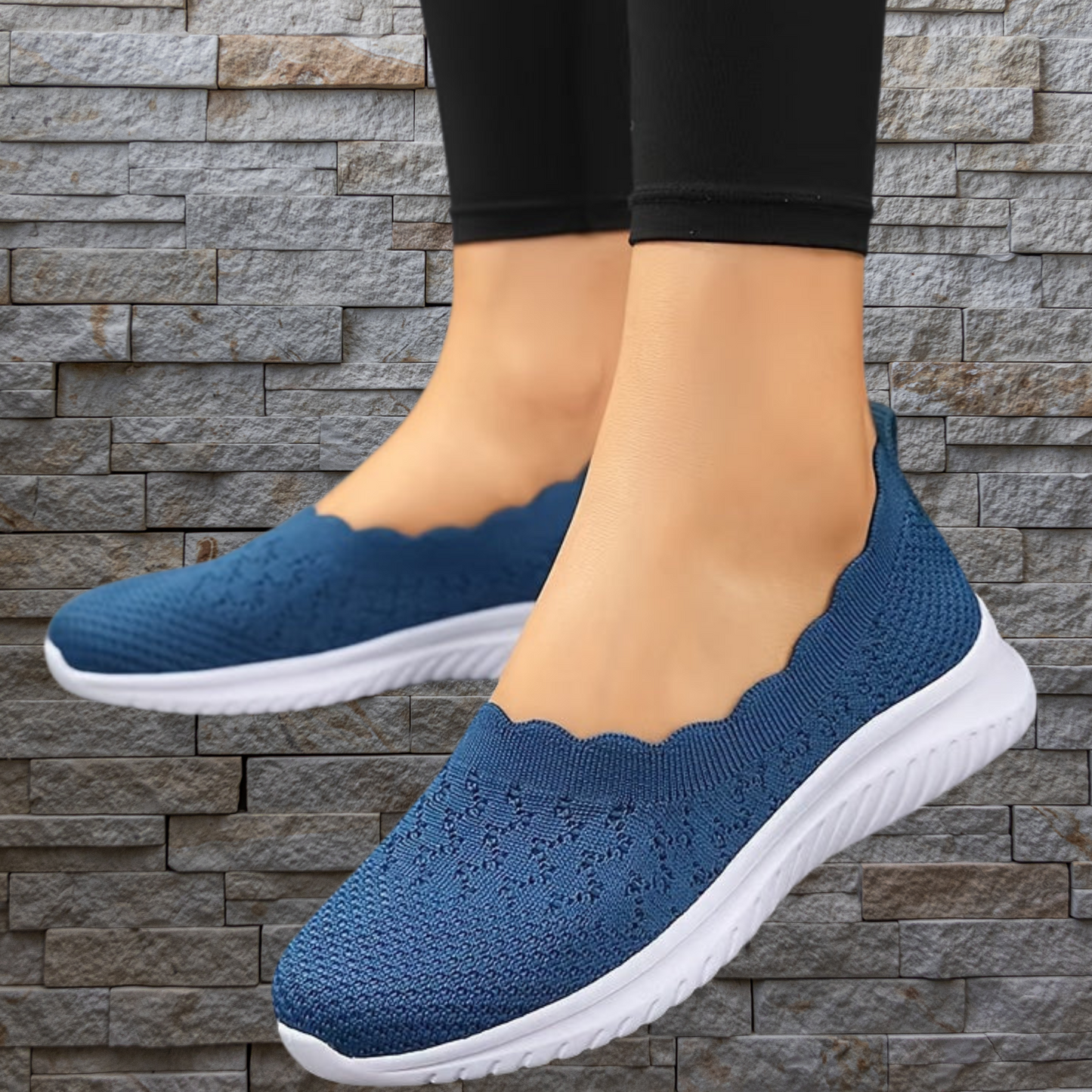 Leichte Mesh-Sneakers zum Hineinschlüpfen mit herausnehmbarer Sohle | Blau