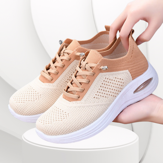 Leichte Slip-On Damen Sneakers aus atmungsaktivem Mesh mit flexibler Passform | Beige