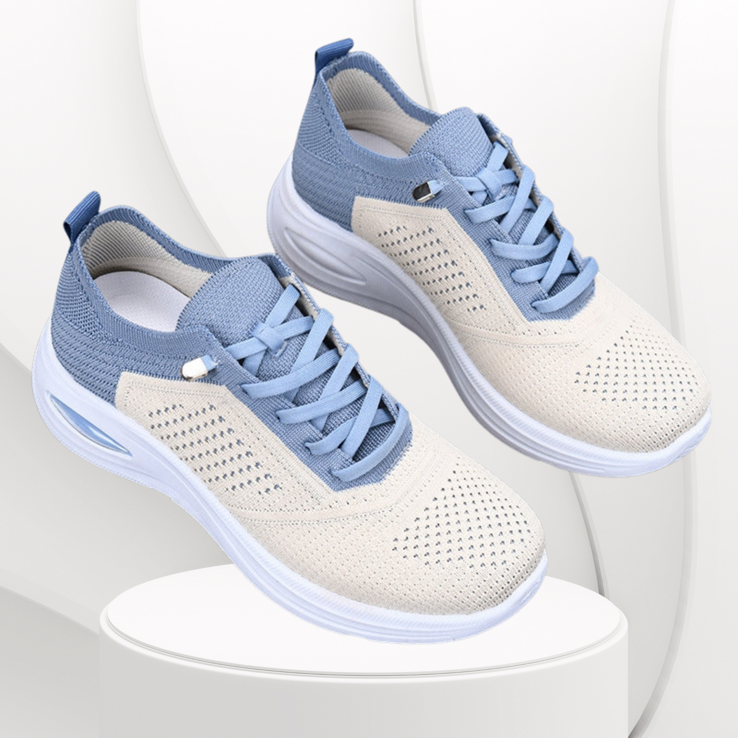 Leichte Slip-On Damen Sneakers aus atmungsaktivem Mesh mit flexibler Passform | Blau