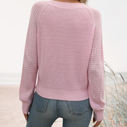 Leichter Strickpullover mit V-Ausschnitt – zeitlos und angenehm | Erröten rosa 3