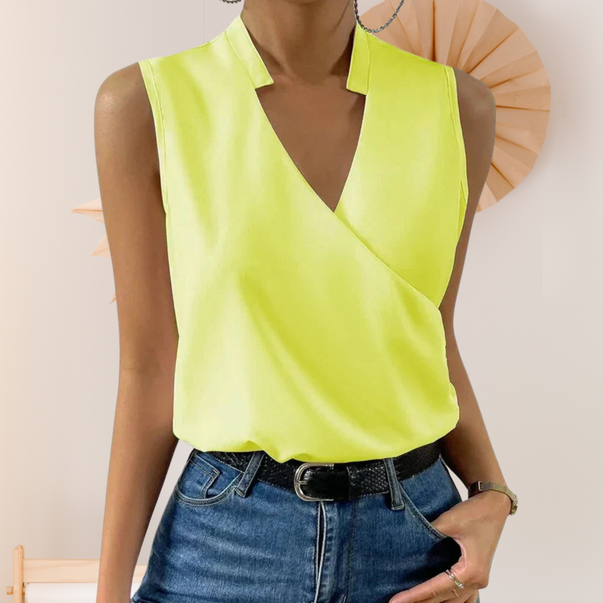 Leichtes ärmelloses Top für Damen – Perfekt für warme Sommertage | Gelbgrun