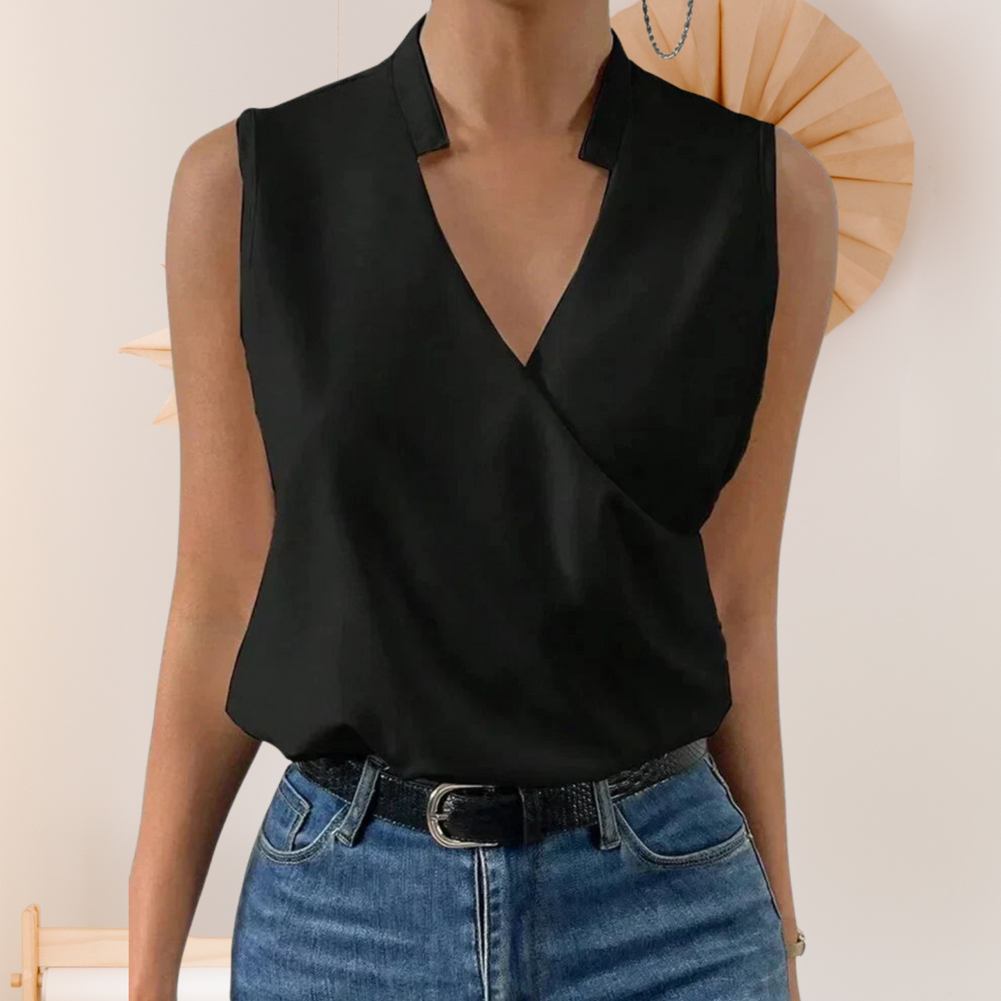 Leichtes ärmelloses Top für Damen – Perfekt für warme Sommertage | Schwarz