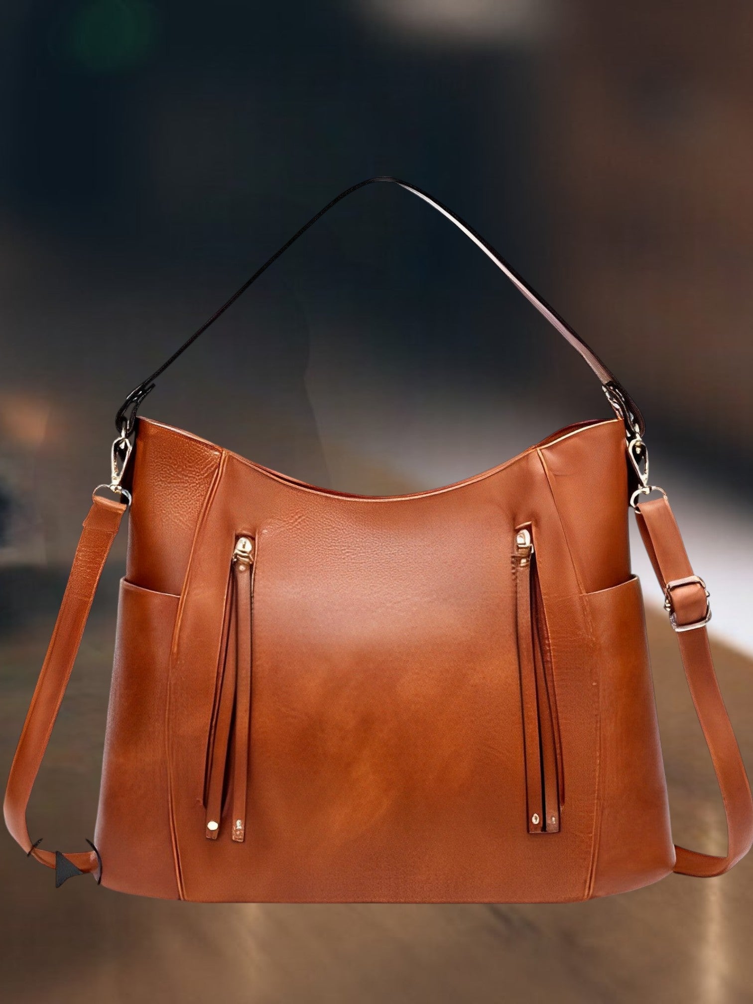 Lene | Elegante Umhängetasche Damen aus hochwertigem Leder im Vintage-Stil | Braun 2