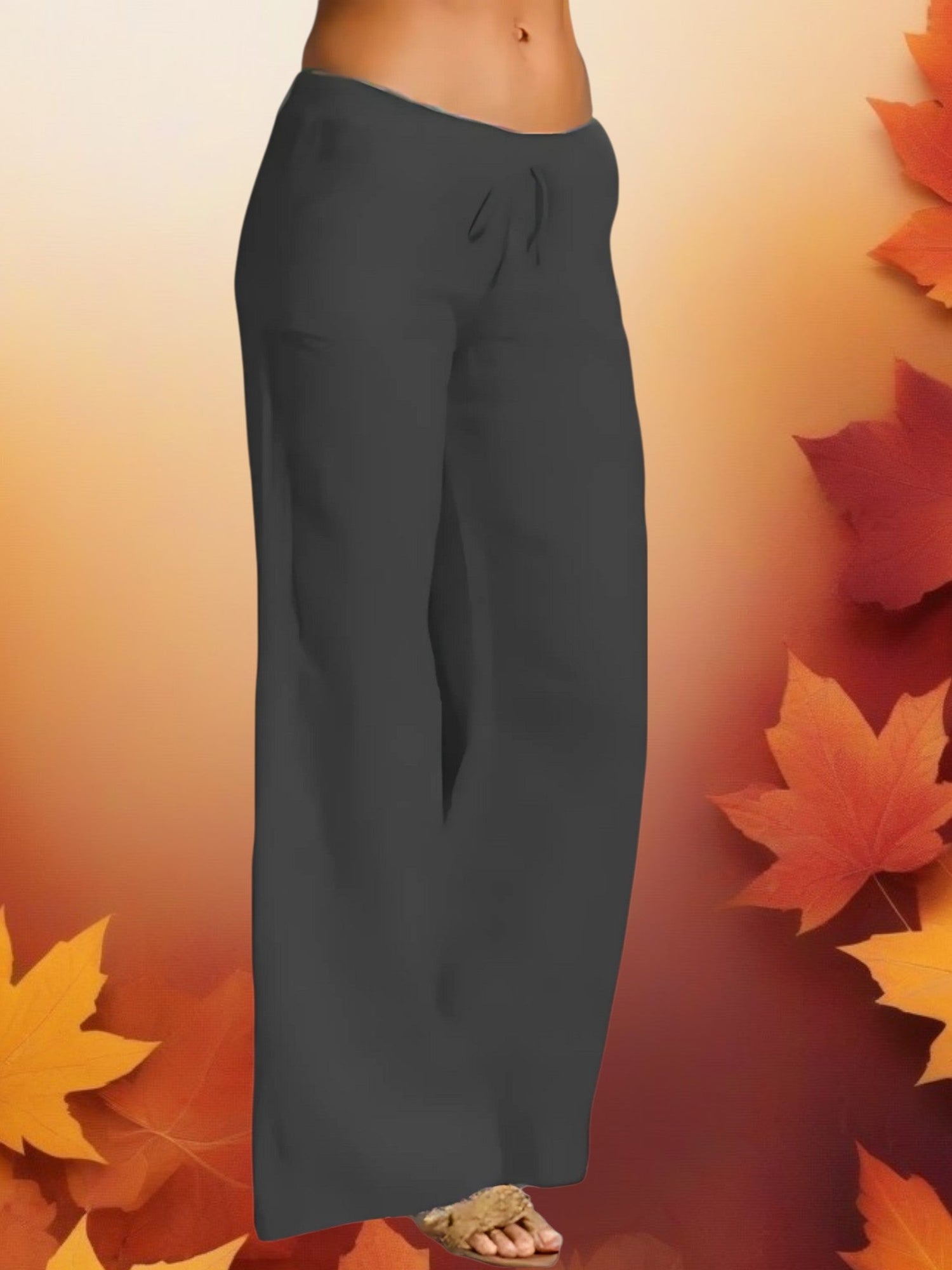 Lose Fit Leinenhose von Frauen mit elastischem Bund 0