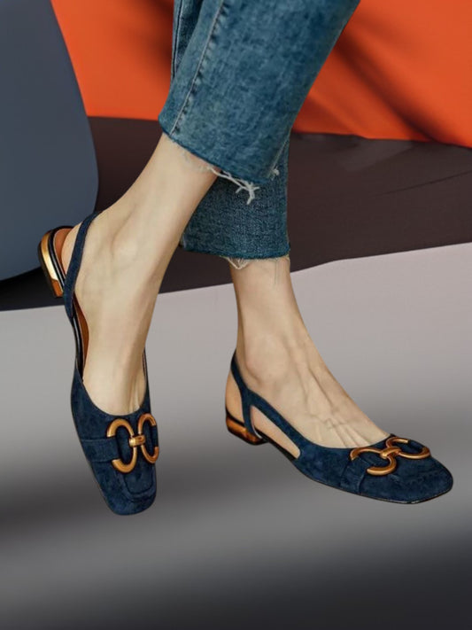 Malene | Elegante Orthopädische Sandalen Damen mit Verstellbarer Schnalle und Voller Polsterung | Dunkelblau