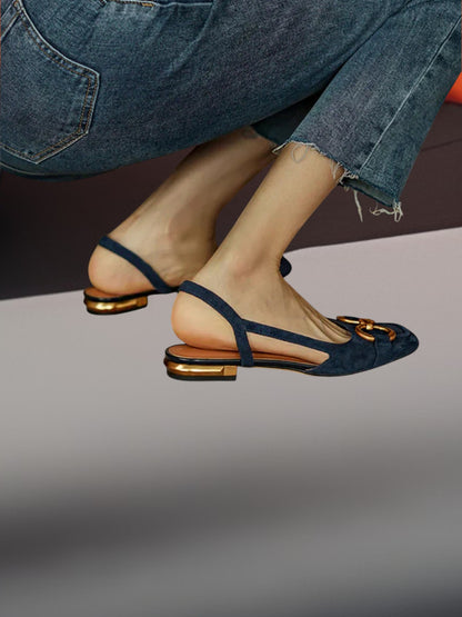Malene | Elegante Orthopädische Sandalen Damen mit Verstellbarer Schnalle und Voller Polsterung | Dunkelblau 2