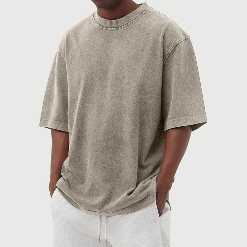 Martino | Kurzarm-T-Shirt aus gewaschener, abgenutzter Baumwolle für Herren 5