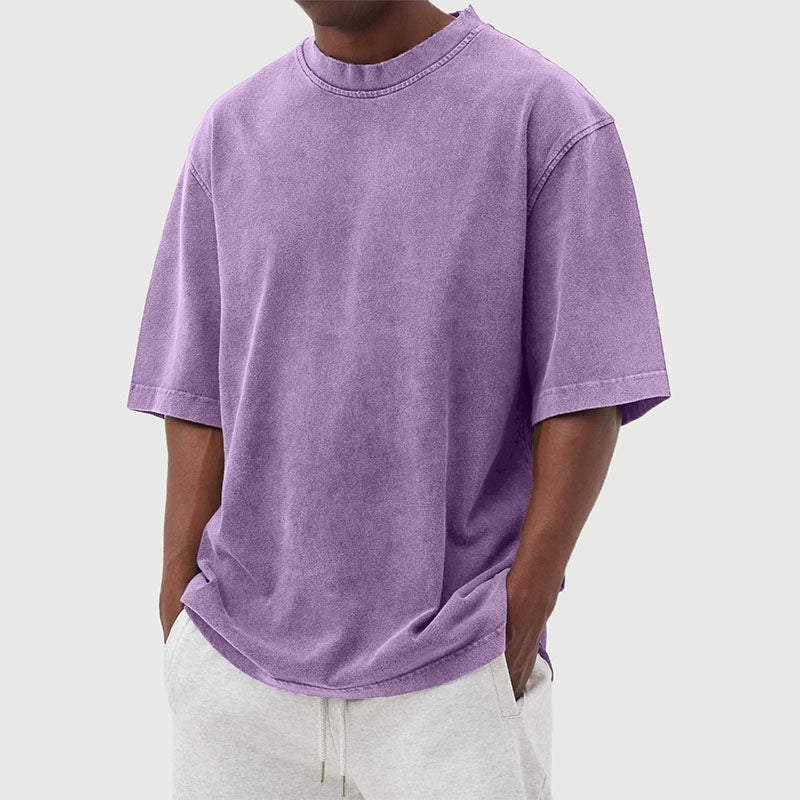 Martino | Kurzarm-T-Shirt aus gewaschener, abgenutzter Baumwolle für Herren 7