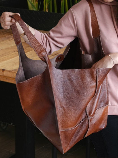 Mia | Elegante Handtasche Damen aus hochwertigem Leder mit großer Kapazität und modernem Design | Braun 2