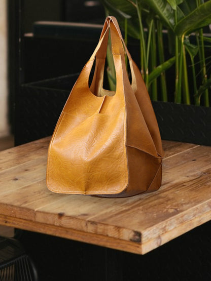 Mia | Elegante Handtasche Damen aus hochwertigem Leder mit großer Kapazität und modernem Design | Gelb