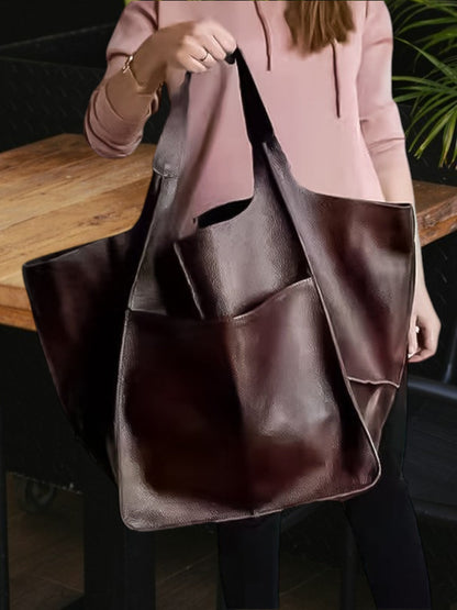 Mia | Elegante Handtasche Damen aus hochwertigem Leder mit großer Kapazität und modernem Design | Khaki
