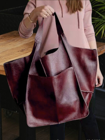 Mia | Elegante Handtasche Damen aus hochwertigem Leder mit großer Kapazität und modernem Design | Rot