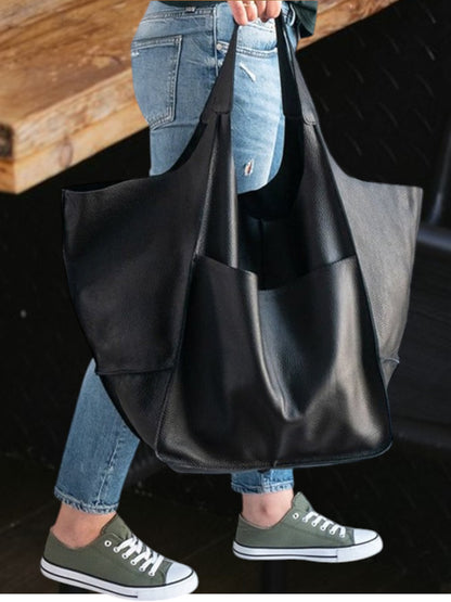Mia | Elegante Handtasche Damen aus hochwertigem Leder mit großer Kapazität und modernem Design | Schwarz
