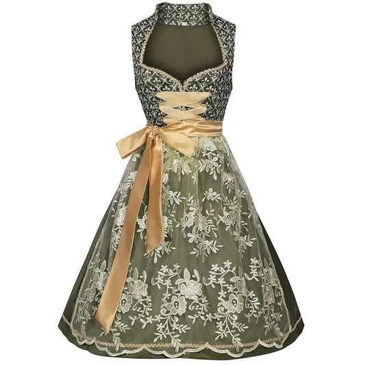 Midi-Dirndlkleid | Gemustertes Mieder | Oktoberfest 0