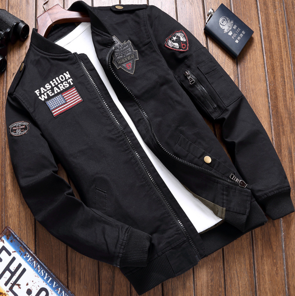 Militärjacke für Herren | Strapazierfähiges Design mit Aufnähern