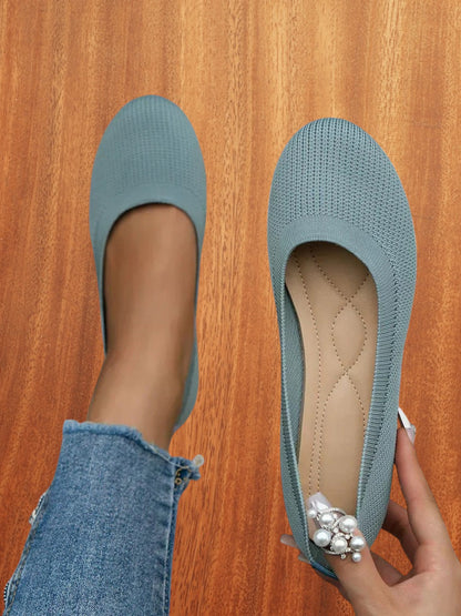 Mina| Atmungsaktive Rutschfeste Schuhe mit Orthopädischer Unterstützung und Elastischem Design | Hellblau