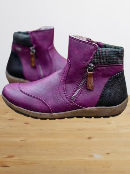 Moira | Premium Wasserdichte Stiefel mit Reißverschluss und Ergonomischer Bogenunterstützung für Damen | Lila