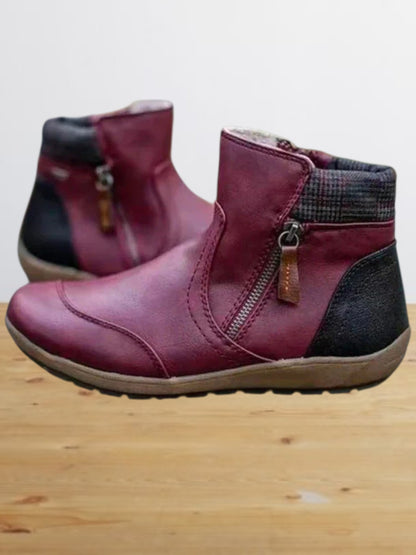 Moira | Premium Wasserdichte Stiefel mit Reißverschluss und Ergonomischer Bogenunterstützung für Damen | Rot