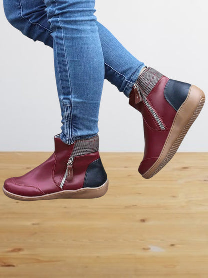 Moira | Premium Wasserdichte Stiefel mit Reißverschluss und Ergonomischer Bogenunterstützung für Damen | Rot 2
