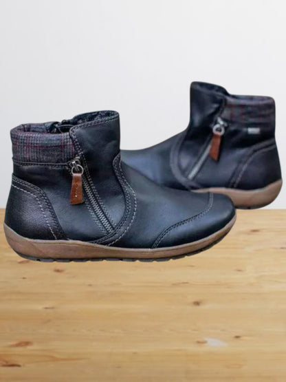 Moira | Premium Wasserdichte Stiefel mit Reißverschluss und Ergonomischer Bogenunterstützung für Damen | Schwarz