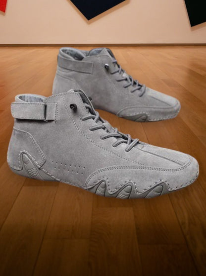 Montico | Stilvolle Wildlederstiefel mit Klettverschluss für Herren | Grau